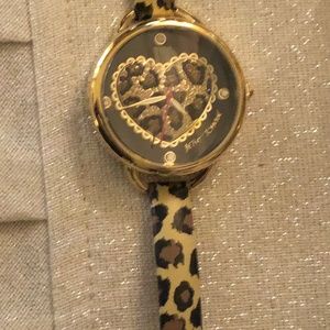 Leopard print gold Betsey Johnson watch